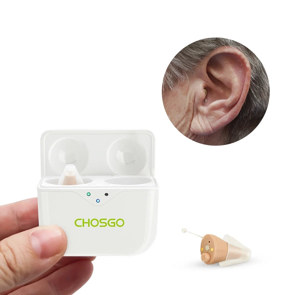 SmartR Pro Smallest Rechargeable OTC CIC Hearing Aids with AI Noise Reduction