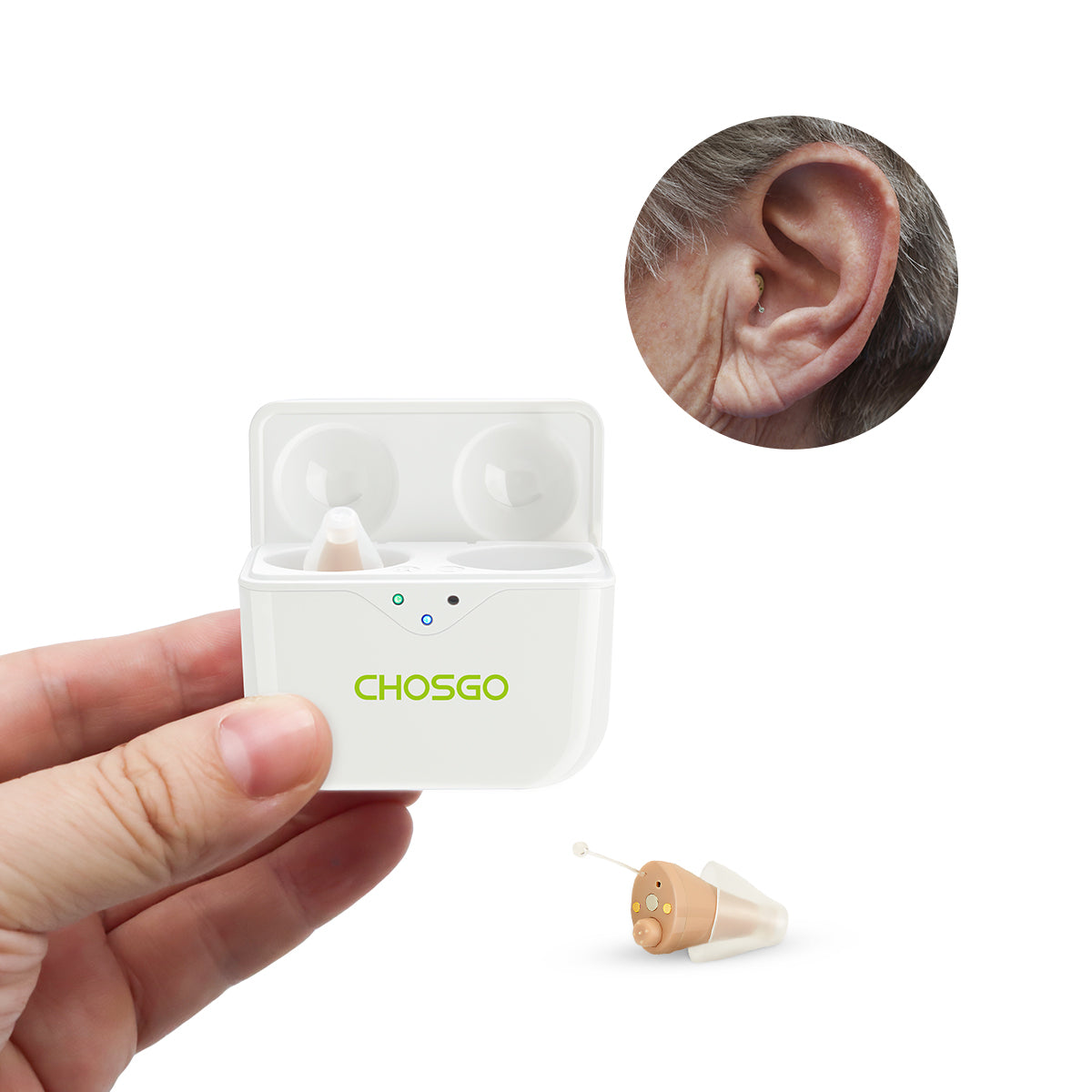 SmartR Pro Smallest Rechargeable OTC CIC Hearing Aids with AI Noise Reduction