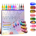 12-Colour Nail Art Pens – Fine Tip, Quick-Dry Nail Polish Pens for Creative Nail Designs
