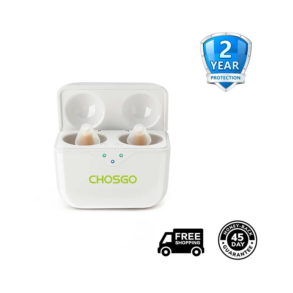 CHOSGO SmartR Smallest OTC Hearing Aids + 2-Year Protection Plan