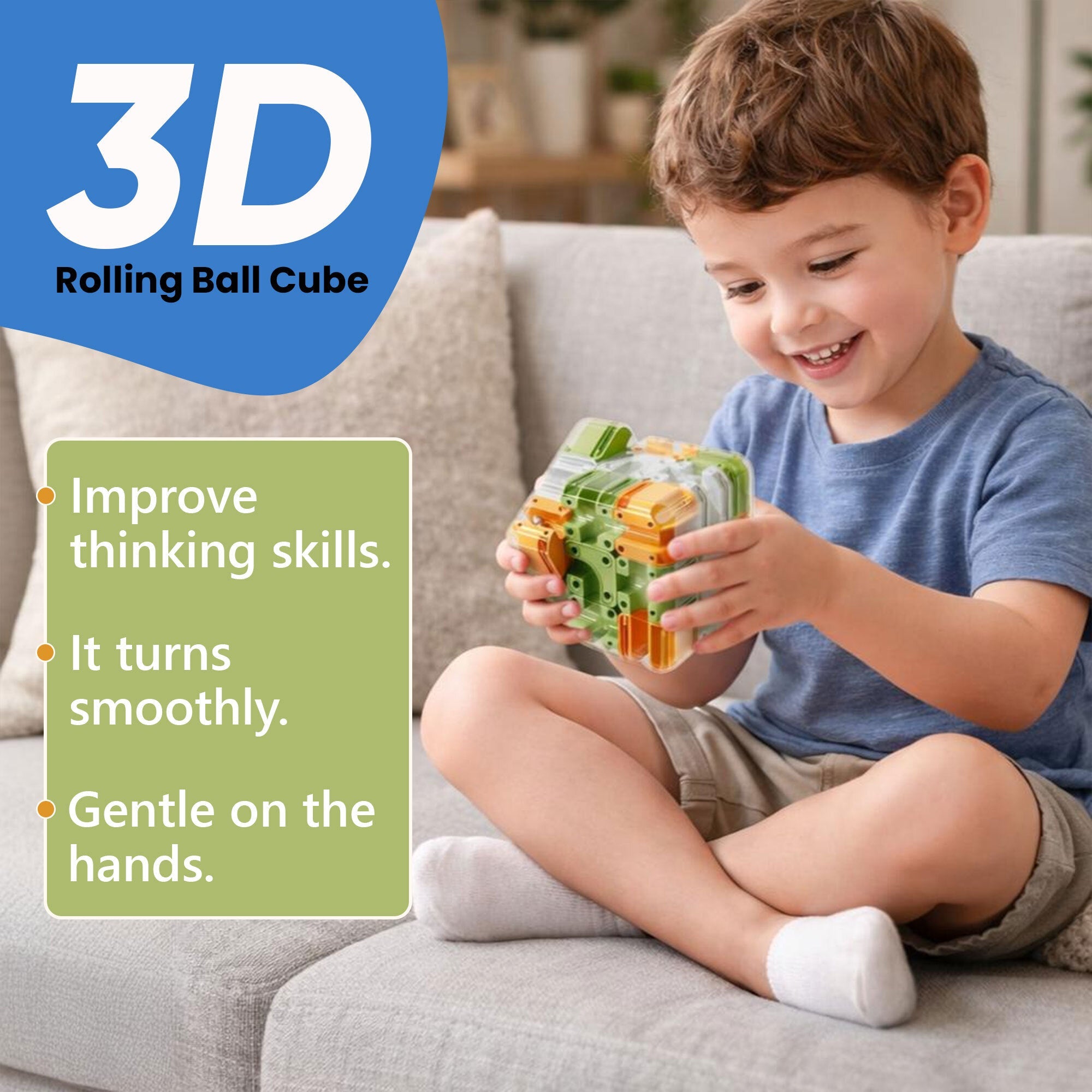 3D Maze Puzzle Cube – Brain Teaser Labyrinth Ball Game for Kids & Adults | Stress Relief & Family Fun Toy
