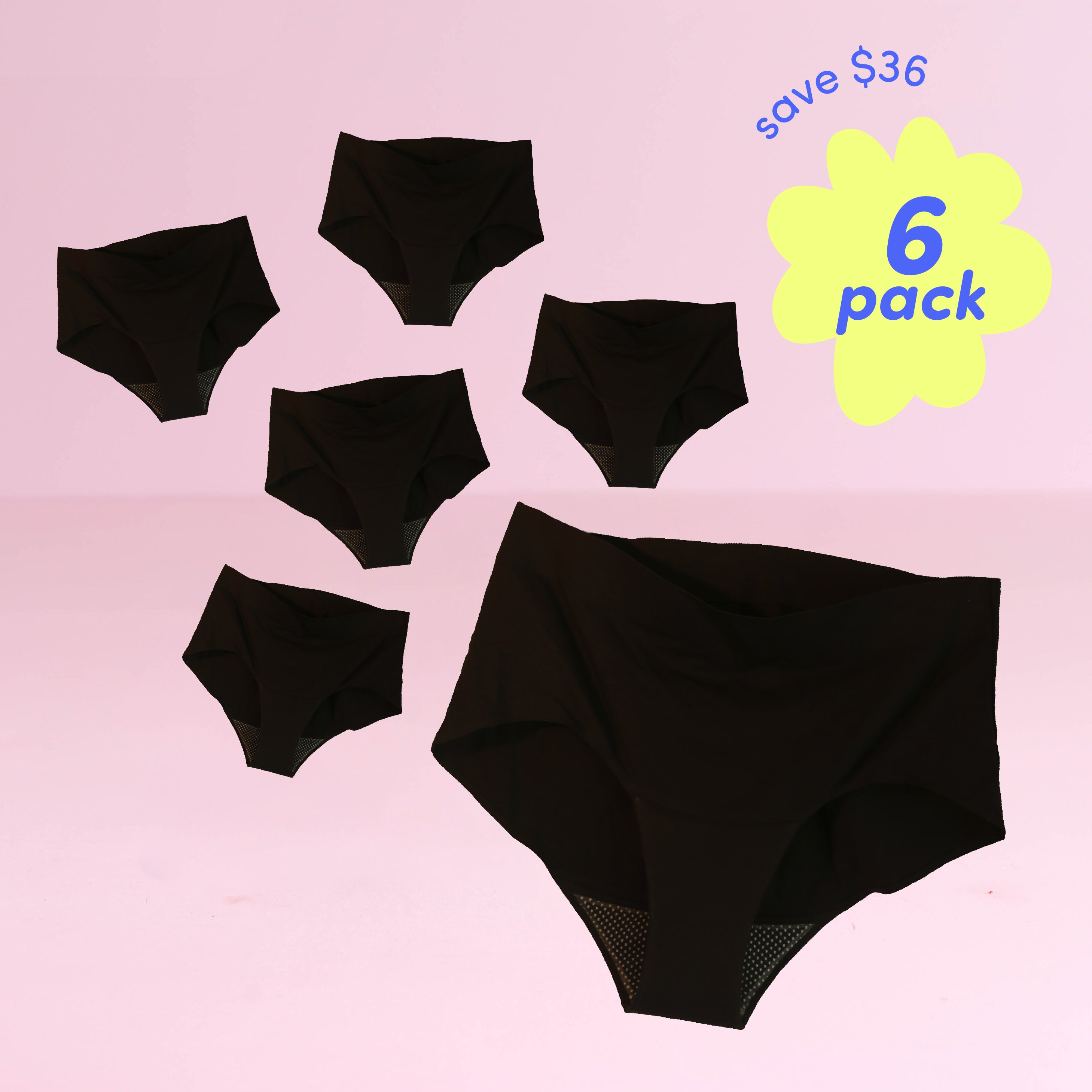 6 Pack Period Underwear