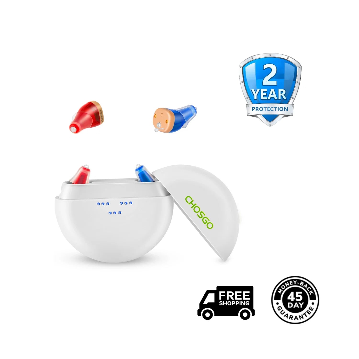 K419R Invisible Digital Hearing Aids + 2-Year Protection Plan | CHOSGO