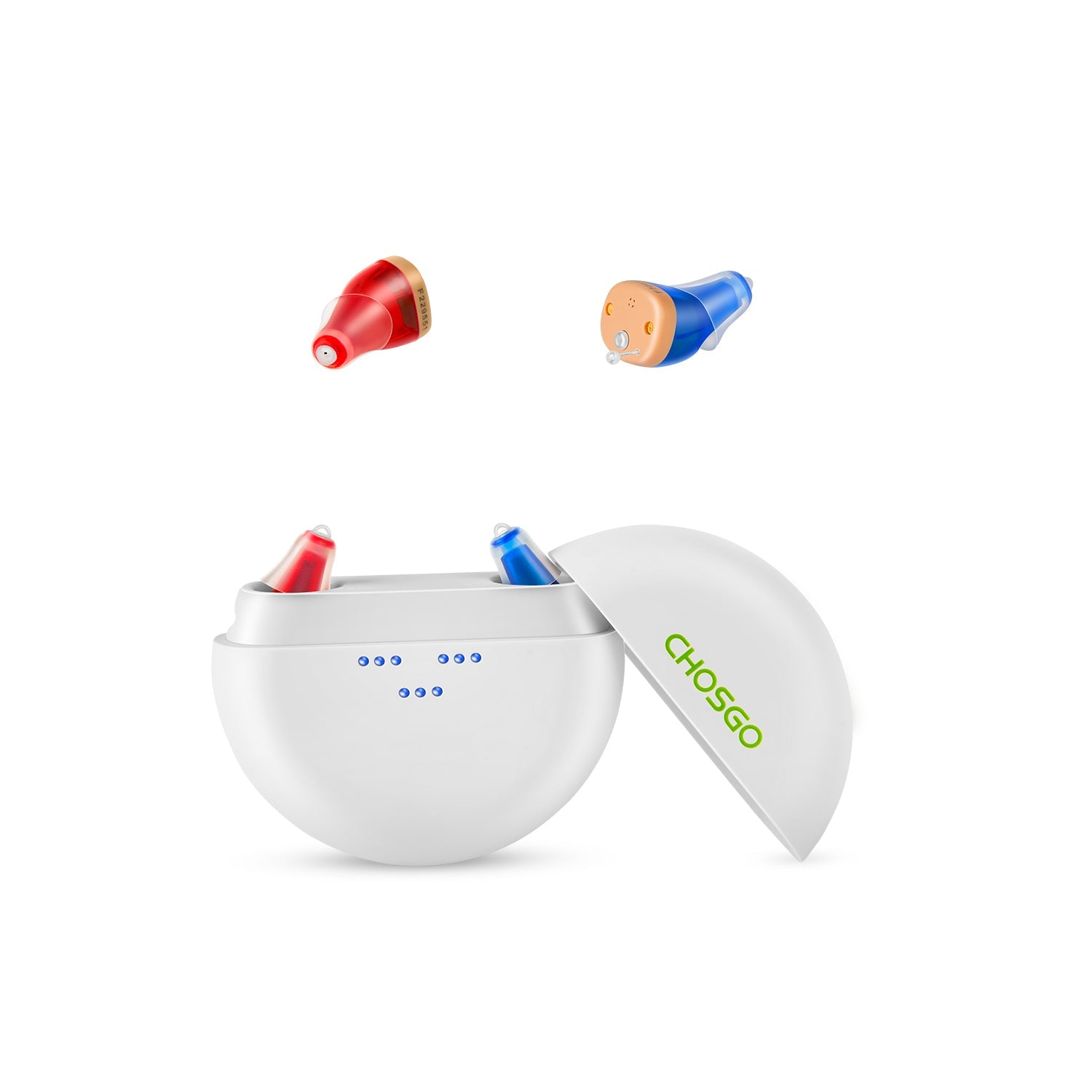 CHOSGO K419R Rechargeable Digital Mini CIC Hearing Aids | Invisible OTC FDA-Registered (Pair)