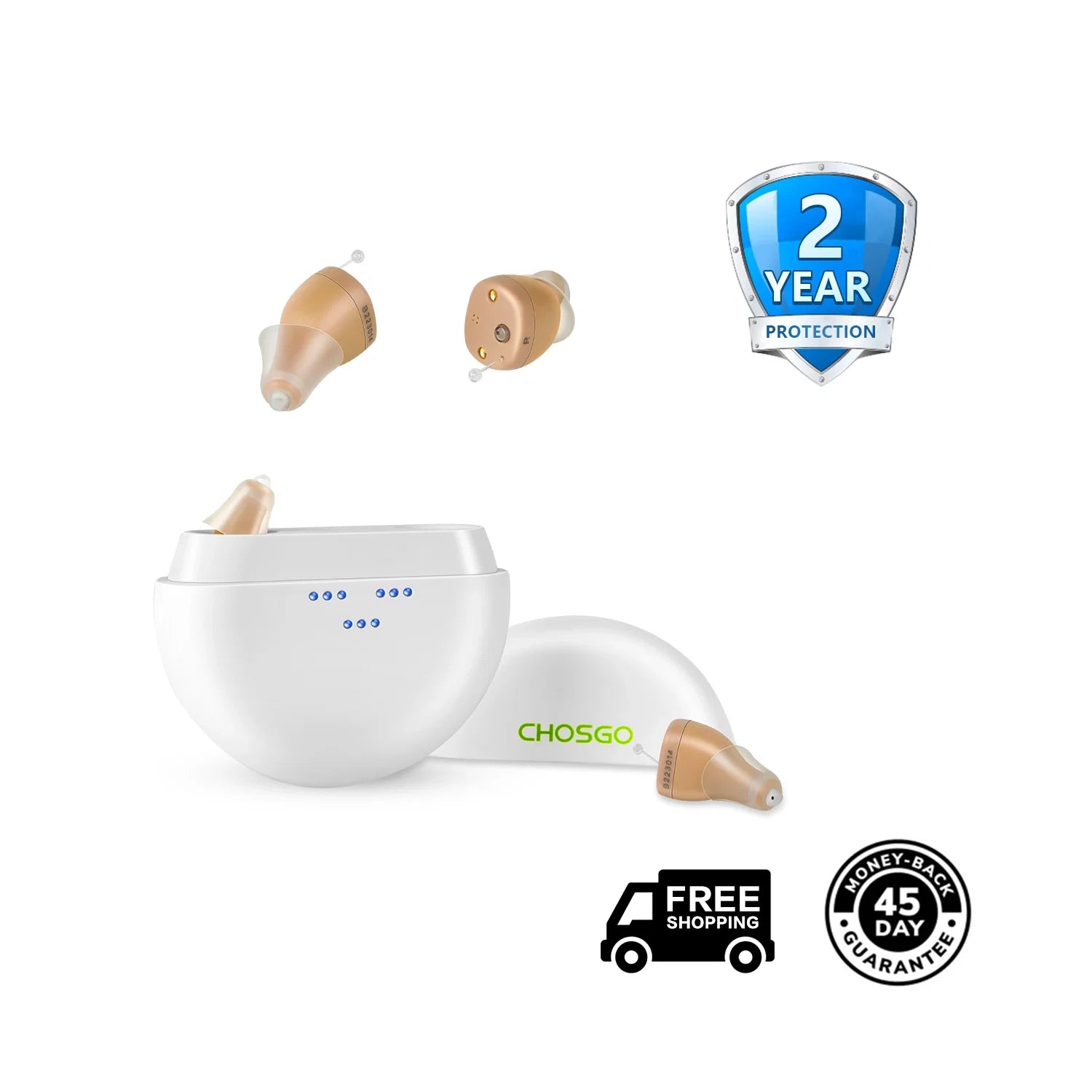 K419R Invisible Digital Hearing Aids + 2-Year Protection Plan | CHOSGO