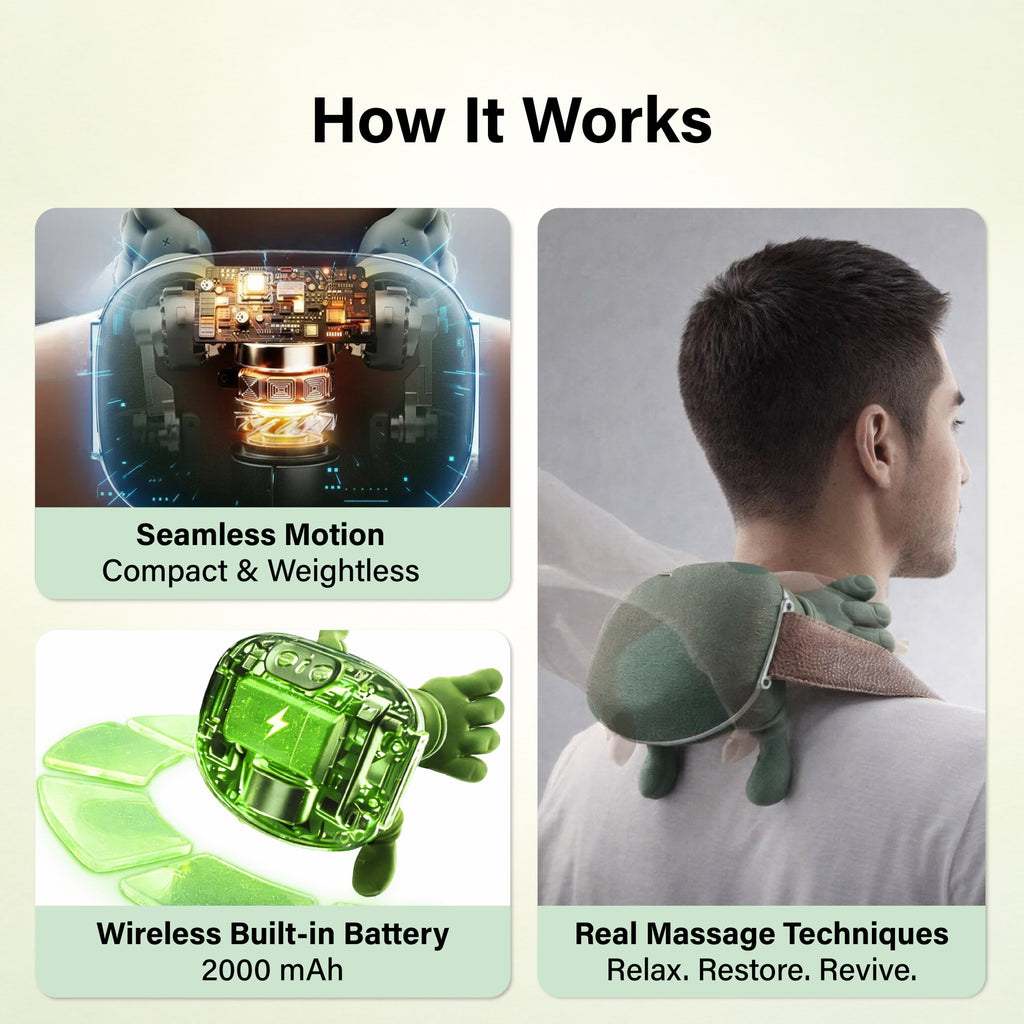 Bionic 4D Neck & Shoulder Massager with Heat – Cordless Deep Kneading Electric Massager (2026 Upgraded Version)