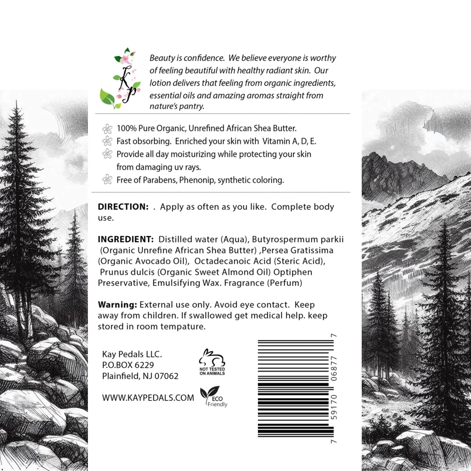 Timber Spring Natural Organic Body Lotion 12oz