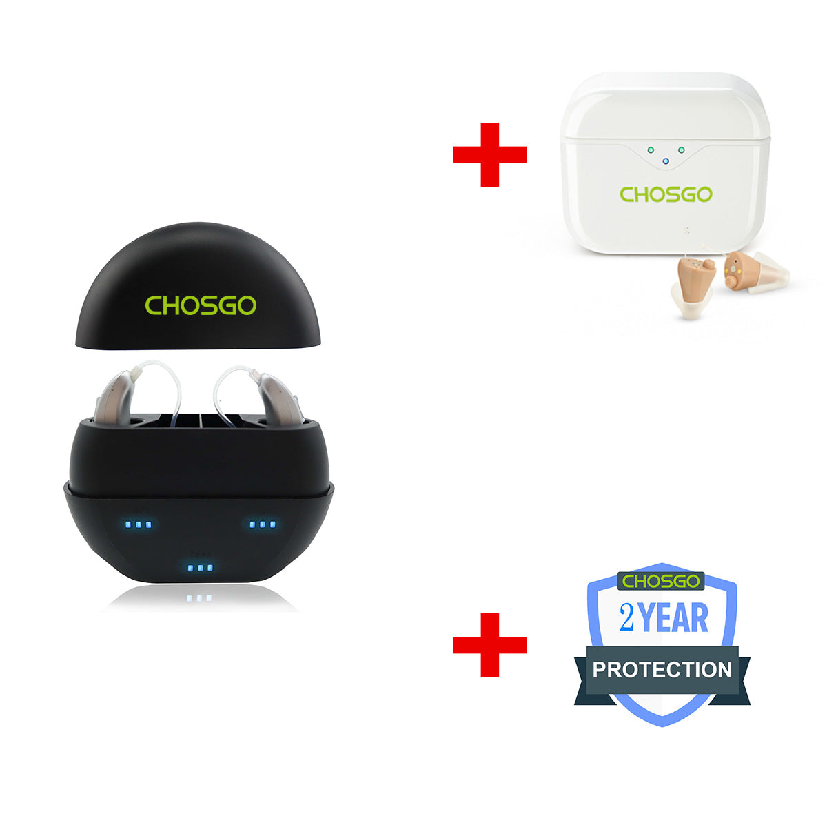 CHOSGO V402R Rechargeable Digital Hearing Aids | OTC FDA-Registered | Noise Cancelling (Pair)