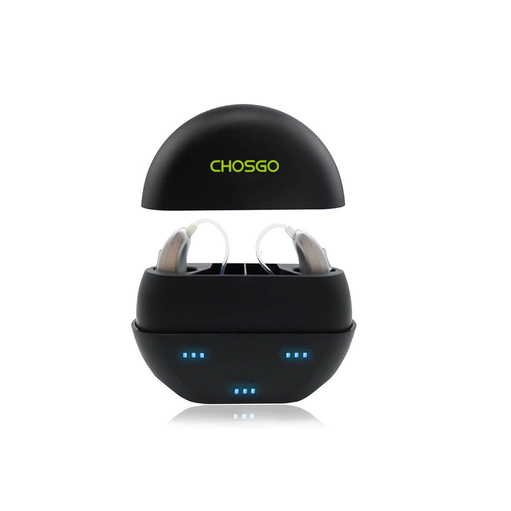 CHOSGO V402R Rechargeable Digital Hearing Aids | OTC FDA-Registered | Noise Cancelling (Pair)